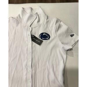 Hype & Vice Penn State Womens NCAA Romper Jumpsuit Button Short Sleeve White NWT